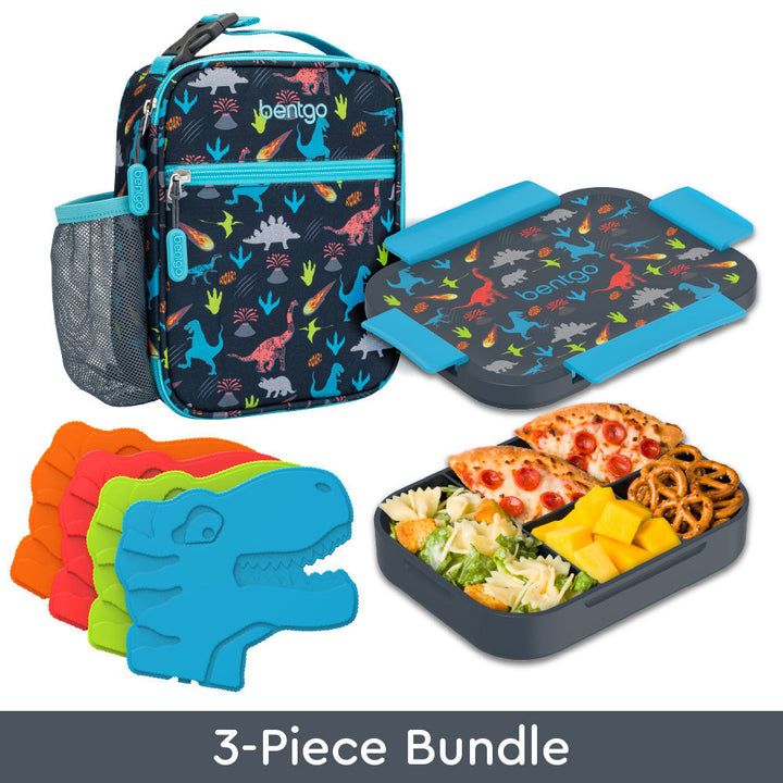 Bentgo Kids Snap & Go Lunch Box, Insulated Lunch Tote, & Ice Packs U1