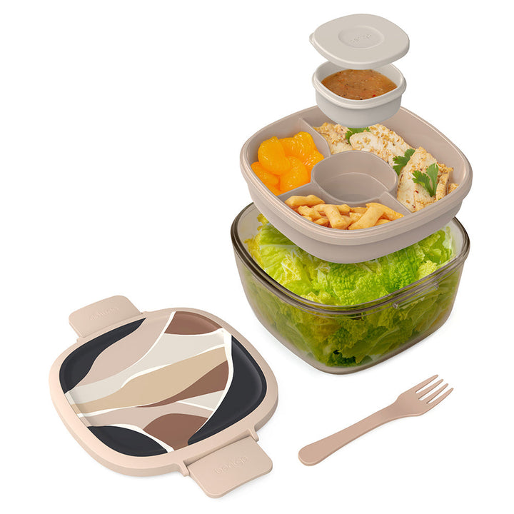 Bentgo Glass Prints All-in-One Salad Container C9